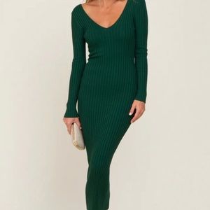 Pink Blush Forest Green Maternity Maxi Dress